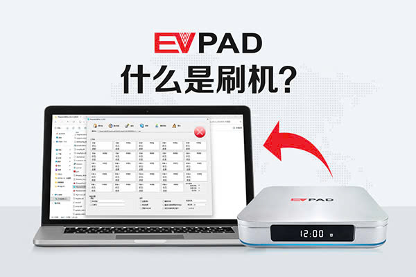 EVPAD 電視盒刷機教學說明示意圖